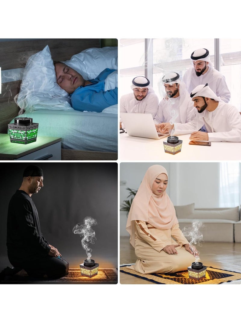 BORTONY Bakhoor with Quran Speaker, Remote Control with 114 Quran Chapters Bluetooth Speaker Mini Incense Burner Bakhoor with Multicolor Changing Night Light MP3 Music Player with 18 Reciters 17 Translations - Image 5